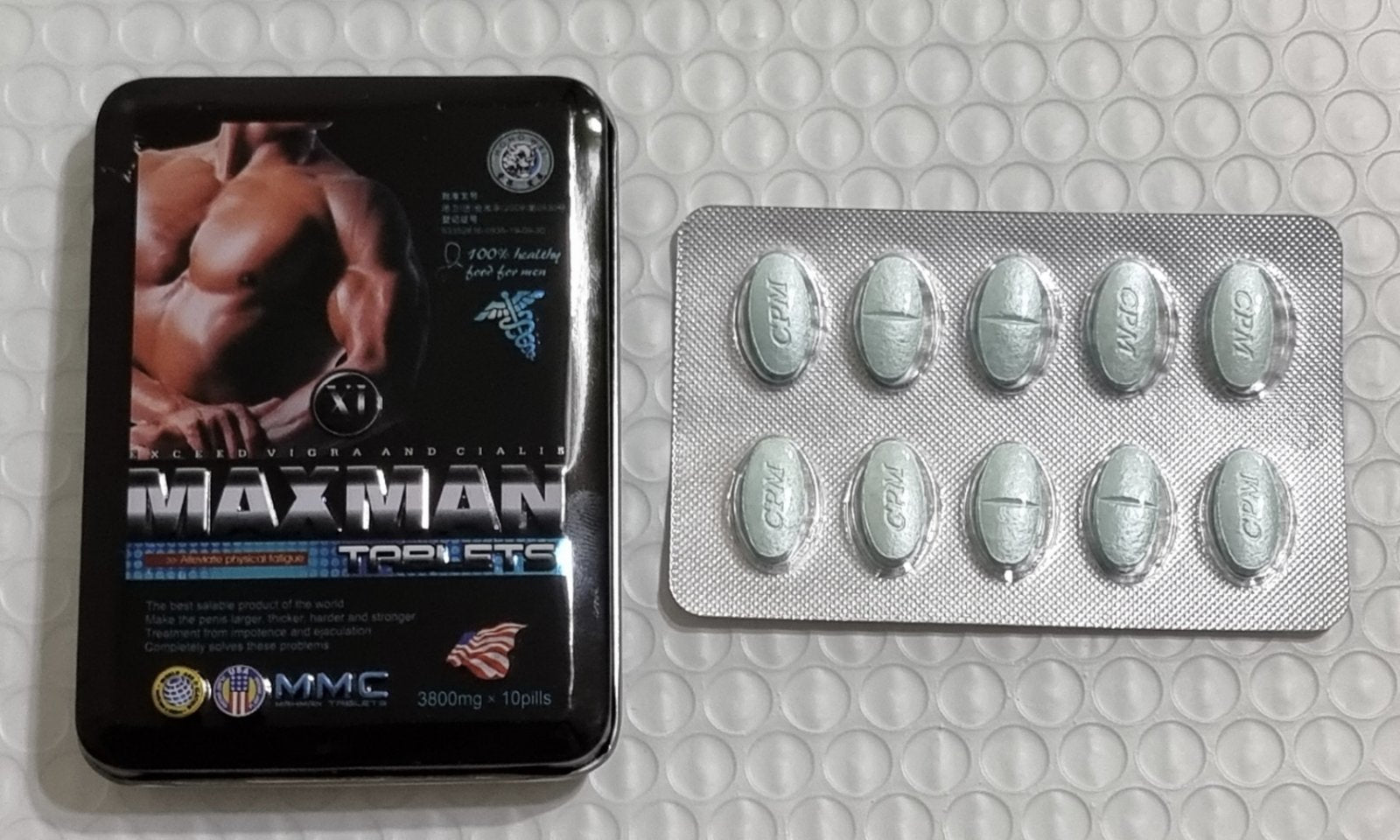 Maxman Blue Male Enhancement Tablets Natural Vitality Booster Max Spartan